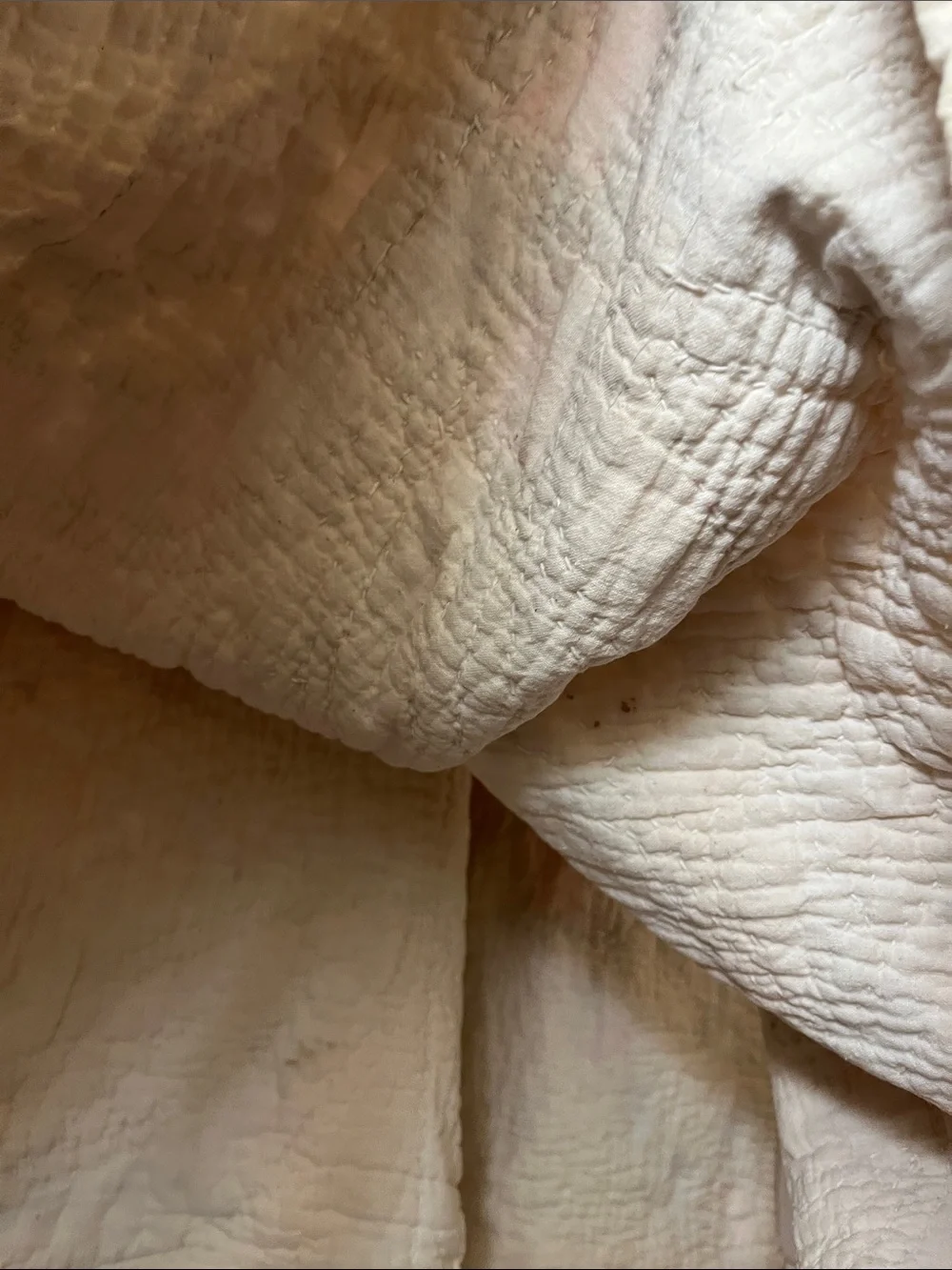 ANTIQUE DOUBLE WEDDING RING QUILT - Hand Pieced/Hand Quilted - Cotton